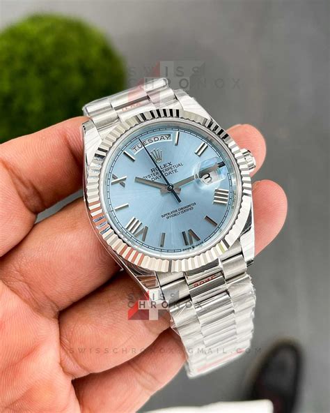 rolex datejust platinum ice blue|rolex day date 2 prezzo.